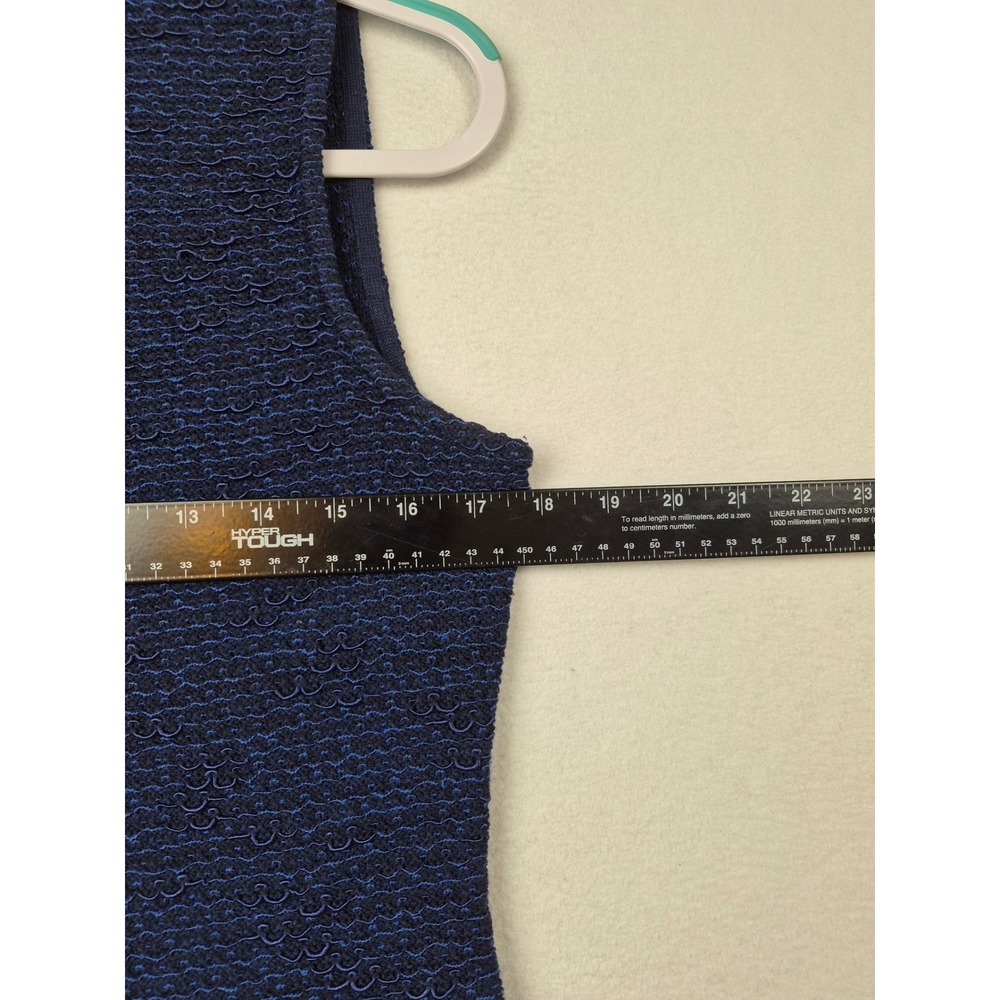 St John Dress Womens Size 10 Tweed Knit Navy Blue Textured Professional - Picture 11 of 16